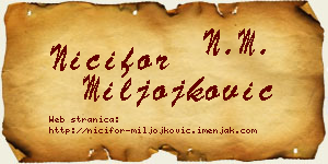 Nićifor Miljojković vizit kartica
